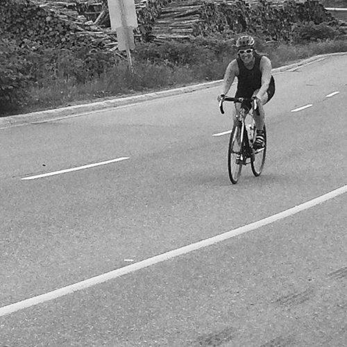 Person riding bicycle